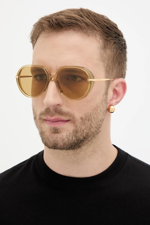 Bottega Veneta okulary przeciwsłoneczne kolor złoty BV1436S - zdjęcie produktu nr 1