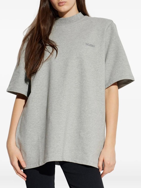 The Attico embroidered-logo short-sleeve T-shirt - Grey - zdjęcie produktu nr 1