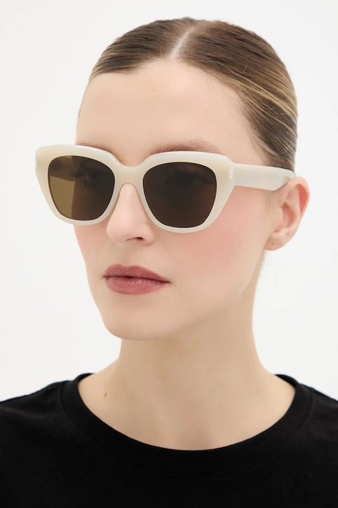 Saint Laurent okulary przeciwsłoneczne damskie kolor beżowy SL 827 - zdjęcie produktu nr 1