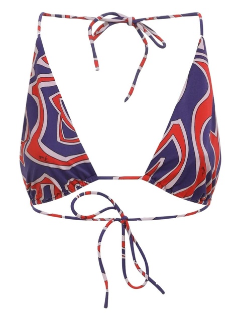 PUCCI abstract-print triangle bikini top - Blue - zdjęcie produktu nr 1