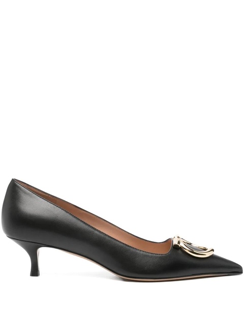 Ferragamo 40mm Maxi Gancini leather pumps - Black - zdjęcie produktu nr 1