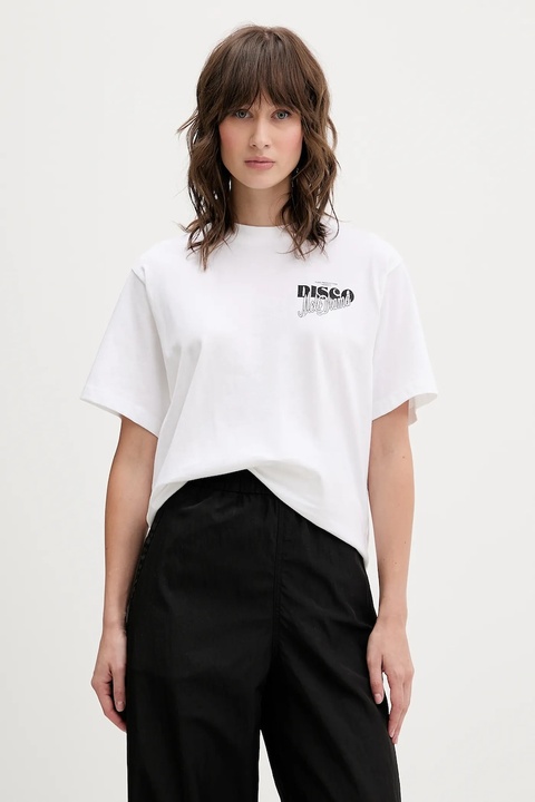 HUGO t-shirt bawełniany damski kolor beżowy 50550148 - zdjęcie produktu nr 1