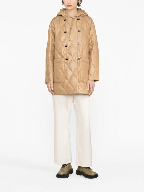 GANNI quilted hooded jacket - Neutrals - zdjęcie produktu nr 2