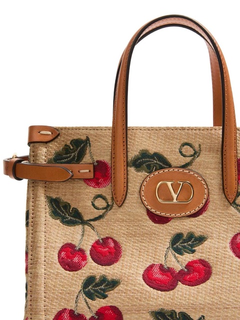 Valentino Garavani small Antibes Cherry-motif tote bag - Neutrals - zdjęcie produktu nr 2