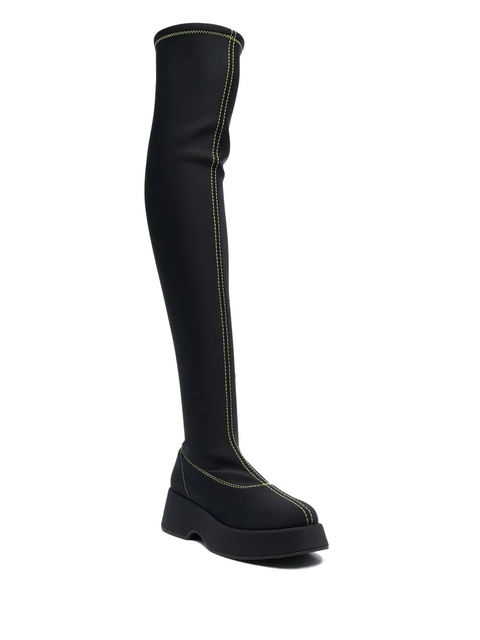 GANNI Retro Flatform above-knee boots - Black - zdjęcie produktu nr 2