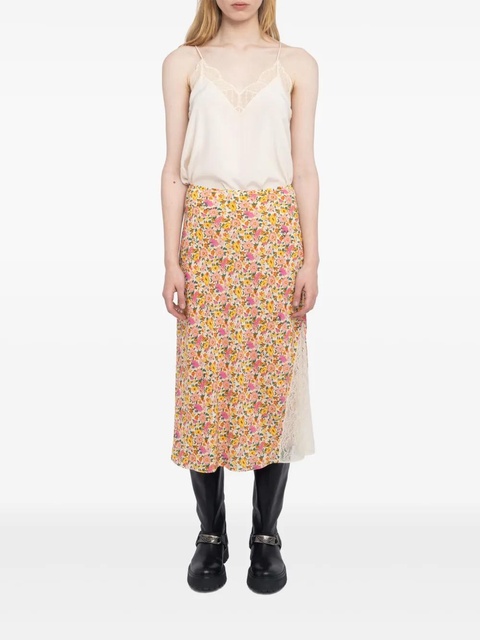 Zadig&Voltaire Jayla floral-print midi skirt - Orange - zdjęcie produktu nr 1