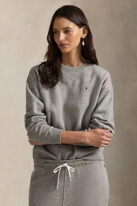 Polo Ralph Lauren bluza damska kolor szary gładka 211943006 - zdjęcie produktu nr 1