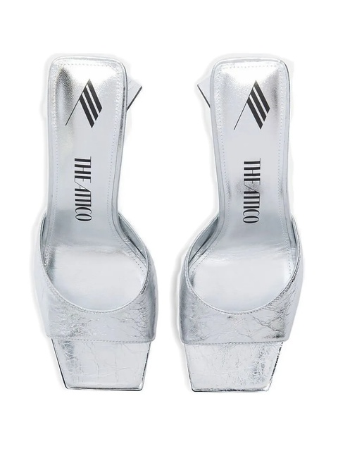 The Attico 100mm Devon metallic leather sandals - Silver - zdjęcie produktu nr 1