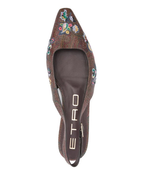 ETRO paisley-embroidered ballet flats - Brown - zdjęcie produktu nr 2