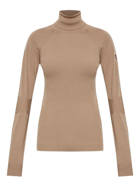 Moncler Grenoble logo-appliqué ribbed-knit jumper - Neutrals - zdjęcie produktu nr 1