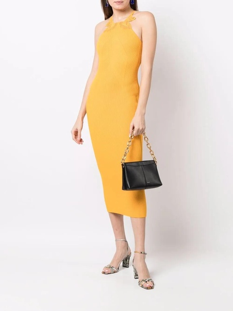 Self-Portrait bodycon midi dress - Yellow - zdjęcie produktu nr 2