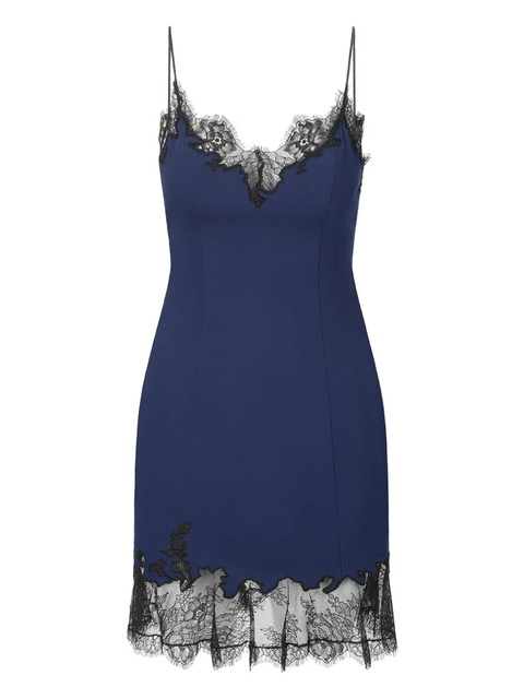 STAUD lace-trimmed slip mini dress - Blue - zdjęcie produktu nr 1