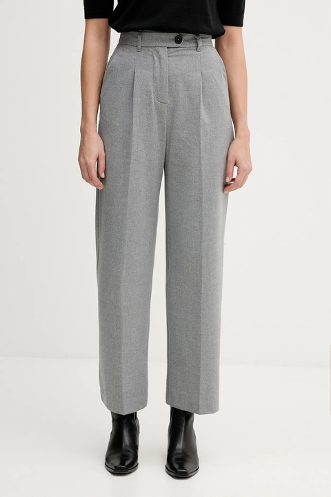 United Colors of Benetton spodnie damskie kolor szary szerokie high waist 4QIKDF0AC - zdjęcie produktu nr 1