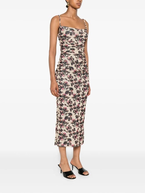 Nanushka floral-print ruched dress - Neutrals - zdjęcie produktu nr 2