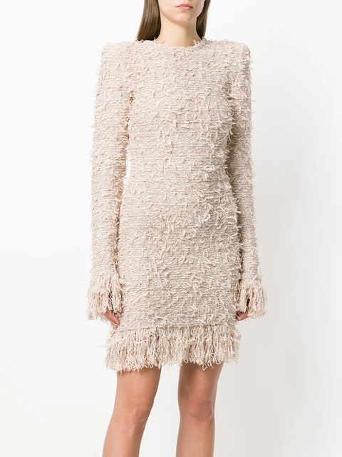 Balmain frayed fitted dress - Pink - zdjęcie produktu nr 2