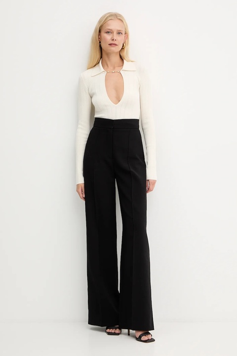 Elisabetta Franchi sweter z dodatkiem jedwabiu damski kolor beżowy lekki MK09B56E2 - zdjęcie produktu nr 2
