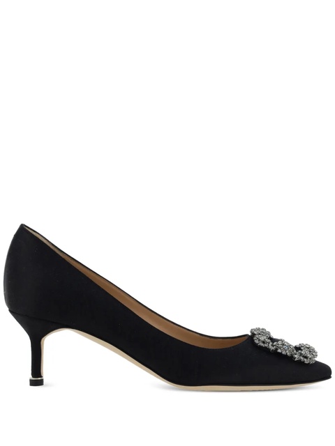 Manolo Blahnik 30mm Hangisi satin pumps - Black - zdjęcie produktu nr 1