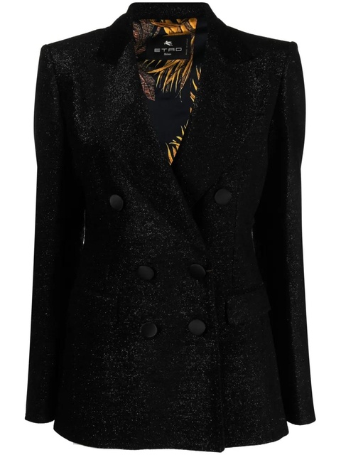 ETRO double-breasted lamé blazer - Black - zdjęcie produktu nr 1