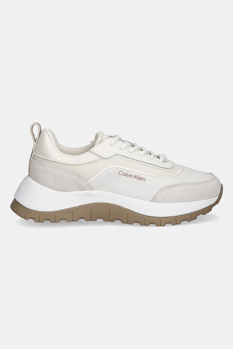 Calvin Klein sneakersy RUNNER LACE UP MESH MIX damskie kolor beżowy HW0HW02487 - zdjęcie produktu nr 2