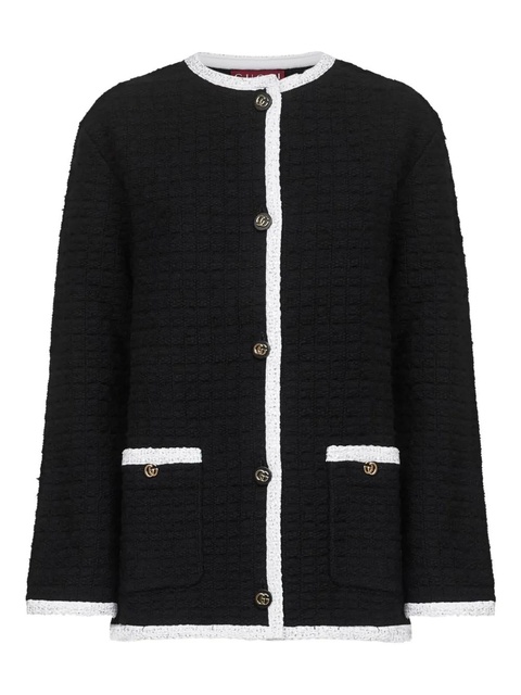Gucci two-tone tweed cardigan - Black - zdjęcie produktu nr 1