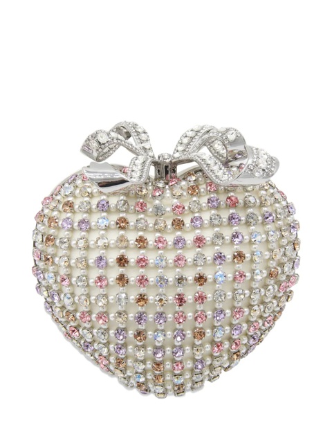 Self-Portrait crystal-embellished clutch bag - Silver - zdjęcie produktu nr 1