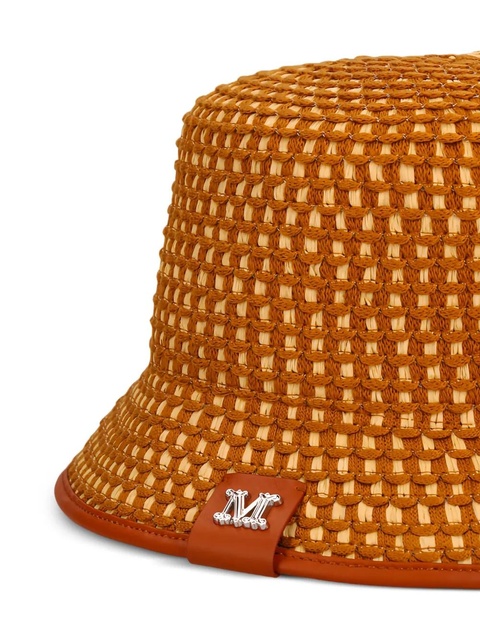 Max Mara woven leather-trim bucket hat - Brown - zdjęcie produktu nr 2