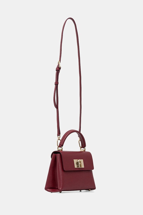 Furla torebka skórzana kolor bordowy WB00109.ARE000.CGQ00 - zdjęcie produktu nr 2