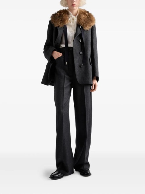 Prada triangle-logo flannel trousers - Grey - zdjęcie produktu nr 2