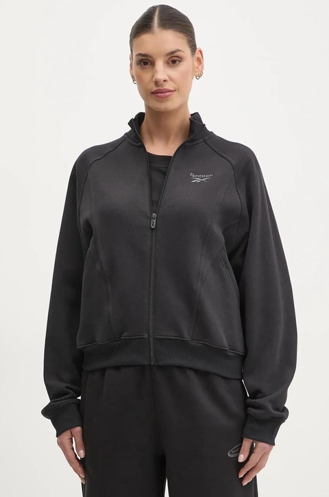 Reebok Classic bluza bawełniana damska kolor czarny gładka 100214104 - zdjęcie produktu nr 1