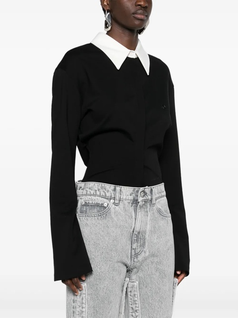Courrèges spread-collar buttoned jumpsuit - Black - zdjęcie produktu nr 2