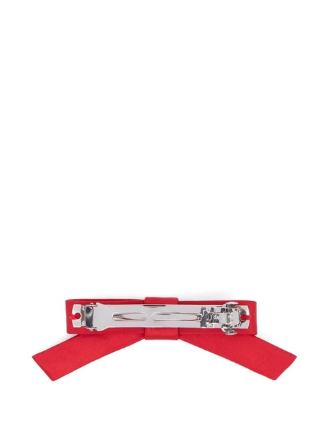 GANNI heart-studs bow-motif hair clip - Red - zdjęcie produktu nr 1