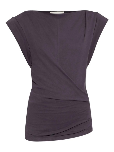 ISABEL MARANT draped-shoulder cotton t-shirt - Purple - zdjęcie produktu nr 1