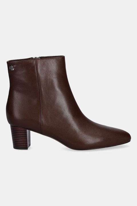 Lauren Ralph Lauren botki skórzane Demi damskie kolor brązowy na słupku lekko ocieplone 802974503002 - zdjęcie produktu nr 2