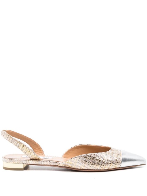 Aquazzura Milanese ballerina shoes - Gold - zdjęcie produktu nr 1