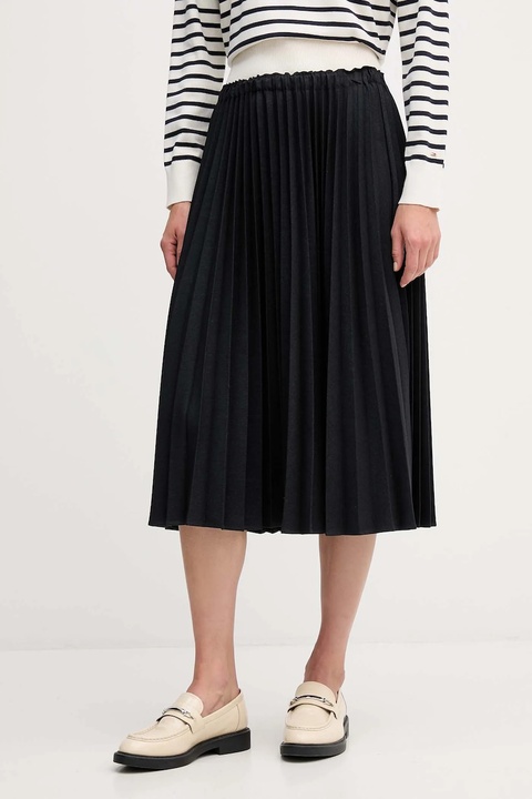 Tommy Hilfiger spódnica kolor granatowy midi rozkloszowana WW0WW48258 - zdjęcie produktu nr 1