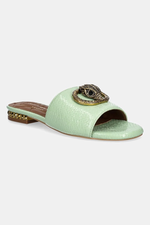 Kurt Geiger London klapki skórzane Chelsea Flat Sandal damskie kolor zielony 3416273719 - zdjęcie produktu nr 1