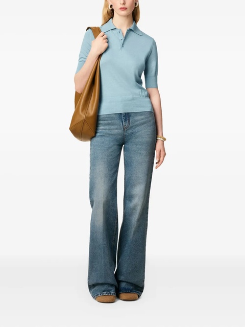 AMI Paris logo-embroidered polo top - Blue - zdjęcie produktu nr 2