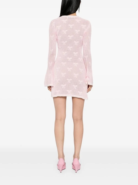 Self-Portrait Bow mini dress - Pink - zdjęcie produktu nr 2