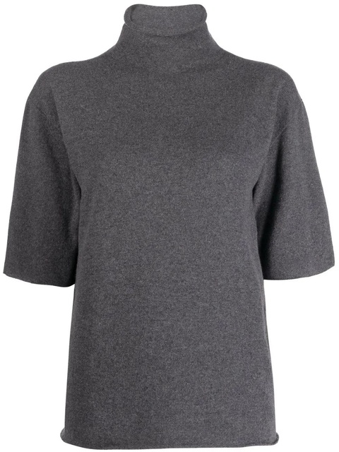 Jil Sander short-sleeved roll-neck knitted top - Grey - zdjęcie produktu nr 1