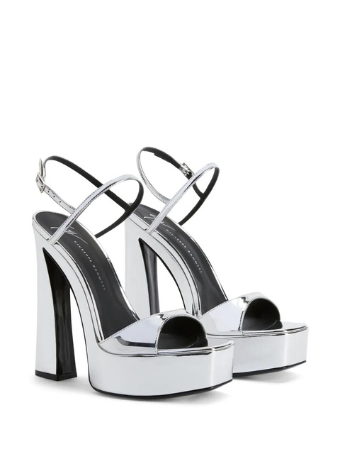 Giuseppe Zanotti Sylvy 145mm leather sandals - Silver - zdjęcie produktu nr 2