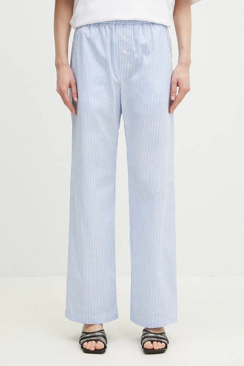 Fiorucci spodnie bawełniane Striped Logo damskie kolor niebieski szerokie high waist U02SPBPA299CO01BL02 - zdjęcie produktu nr 1