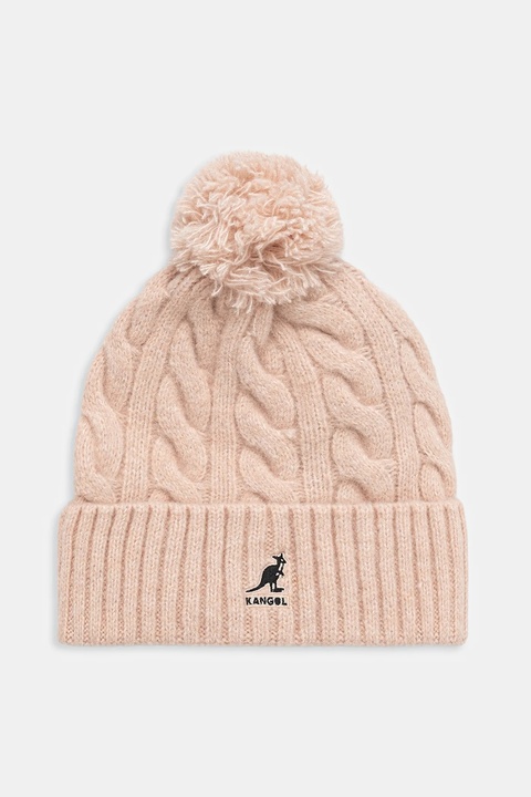 Kangol czapka z domieszką wełny POMPOM kolor różowy K4460SM.LP683 - zdjęcie produktu nr 1