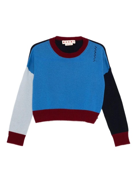 Marni colour-block cashmere sweater - Blue - zdjęcie produktu nr 1