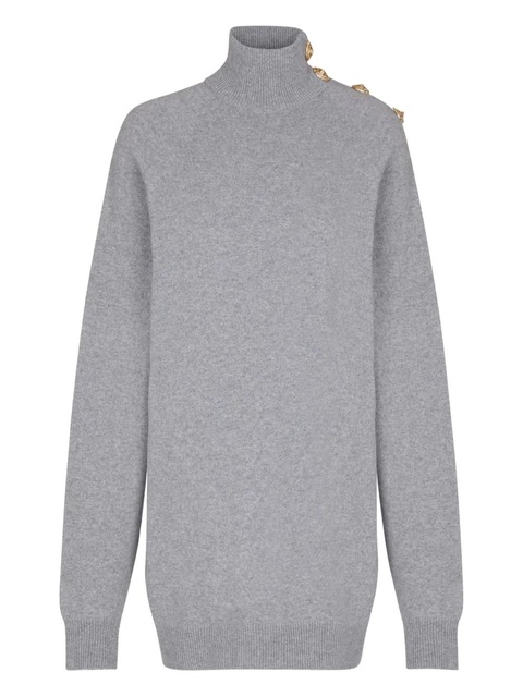 Balmain high-neck button-embellished jumper dress - Grey - zdjęcie produktu nr 1