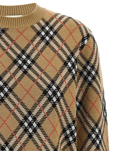 Burberry check-pattern wool sweater - Neutrals - zdjęcie produktu nr 2