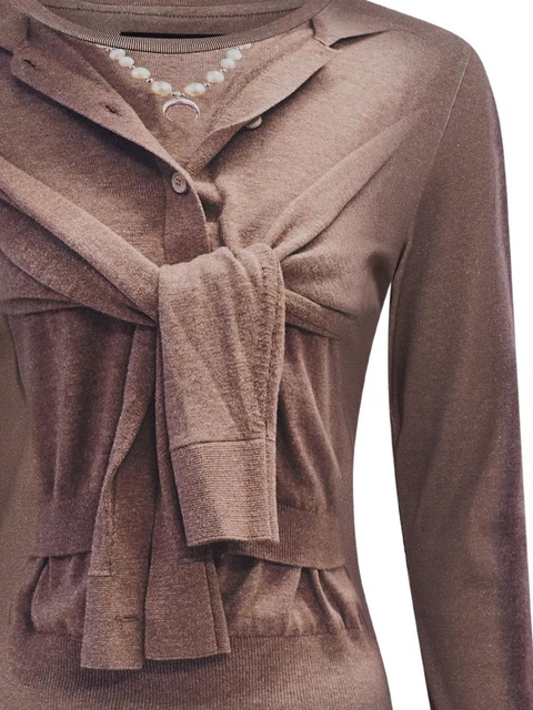 Marine Serre trompe-l'oeil long-sleeve T-shirt - Neutrals - zdjęcie produktu nr 2