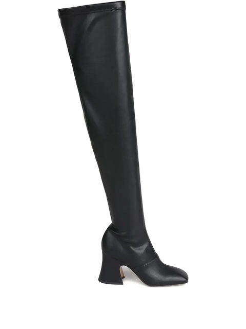 Chloé 80mm Janis stretch-leather square-toe boots - Black - zdjęcie produktu nr 1