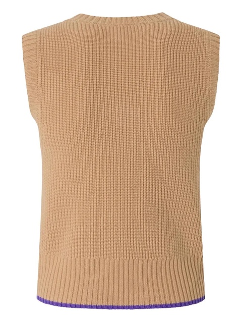 PINKO V-neck waistcoat - Brown - zdjęcie produktu nr 1
