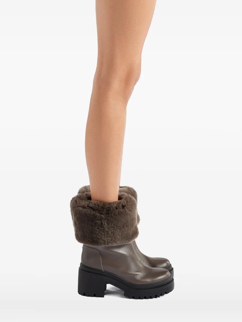 Giuseppe Zanotti MAIRI fur-cuff boots - Brown - zdjęcie produktu nr 2
