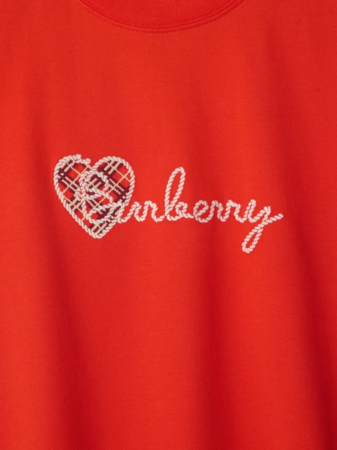 Burberry Heart-logo cotton T-shirt - Red - zdjęcie produktu nr 2